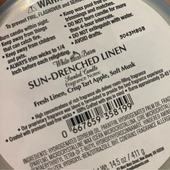 New ~ {Bath & Body Works} 3-Wick Candle | Sun Drenched Linen (14.5 oz) - Picture 11 of 13